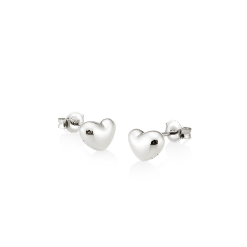Cumulus heart earring (S) 14k White gold
