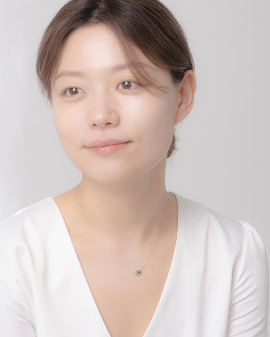 구름하트 목걸이 (소) 14k 화이트골드