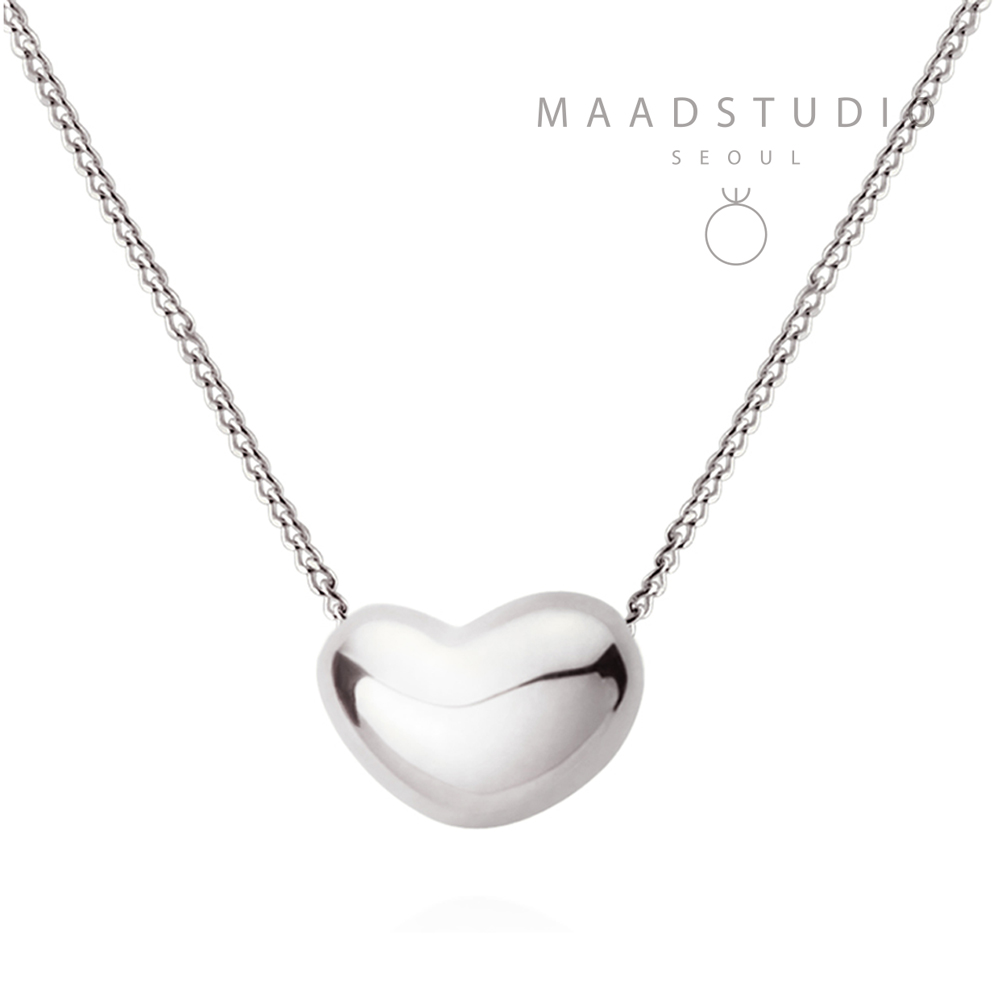 Cumulus heart pendant (S) 14k White gold