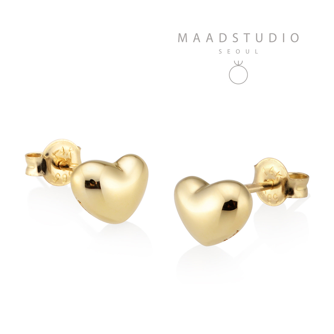 Cumulus heart earring (S) 14k gold