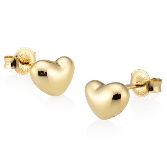 구름하트 귀걸이 (소) 14k