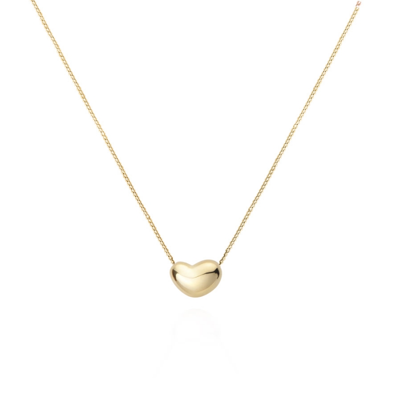 Cumulus heart pendant & earring Set (S&S) 14k gold