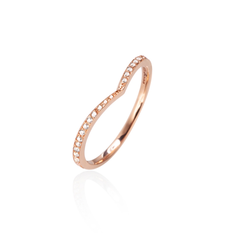 Check II ring (S) 14k Red gold CZ