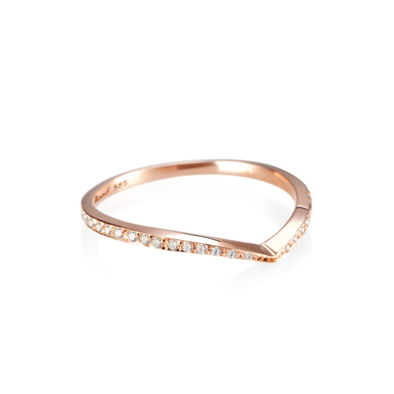 Check II ring (S) 14k Red gold CZ