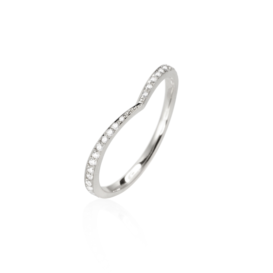 Check II ring (S) 14k White gold CZ