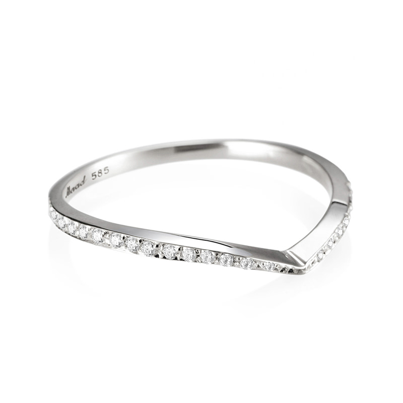 체크II 반지 (소) 14k 화이트골드 CZ