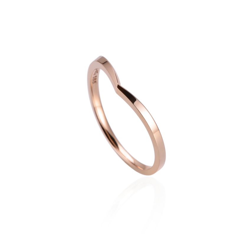 Check II ring (S) 14k Red gold