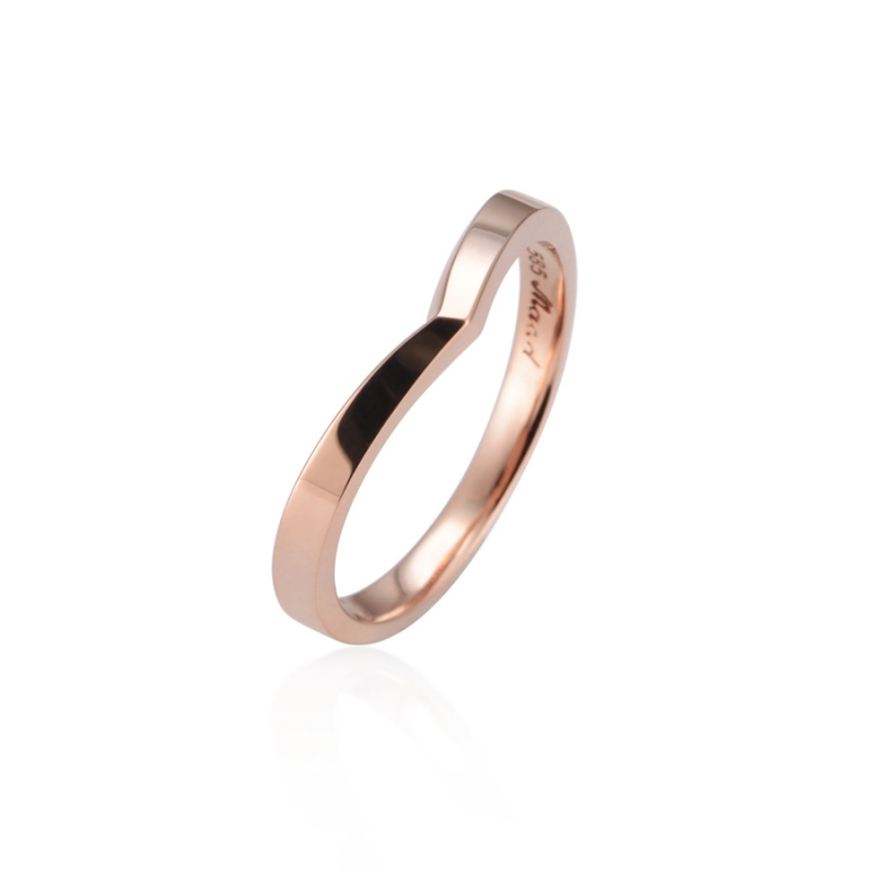 Check II ring (M) 14k Red gold