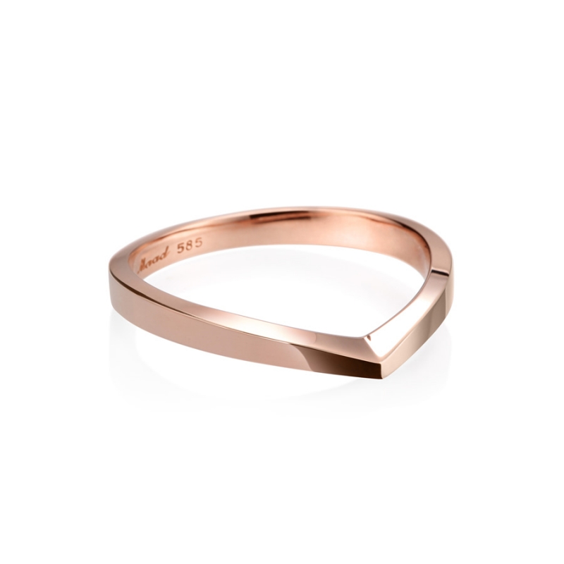 Check II ring (M) 14k Red gold