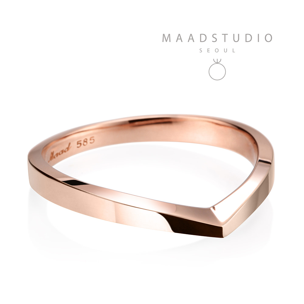 Check II ring (M) 14k Red gold