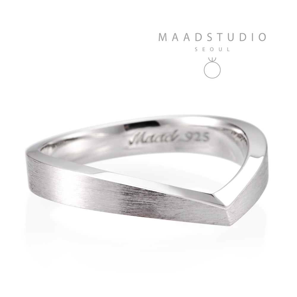 Check II ring (L) Sterling silver