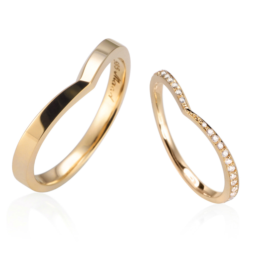 체크II 커플링 (중+소) 14k CZ & flat