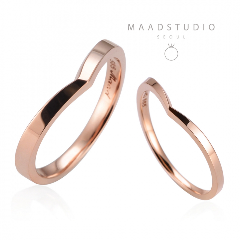 Check II wedding ring Set (M&S) 14k Red gold