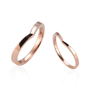 Check II wedding ring Set (M&S) 14k Red gold