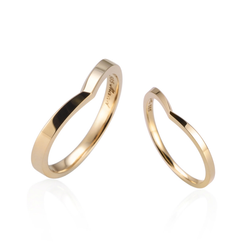 Check II wedding ring Set (M&S) 14k gold