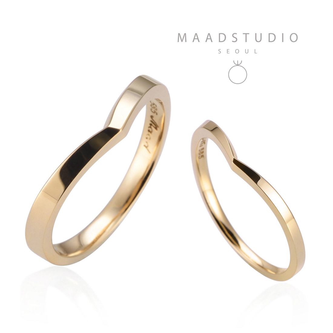 Check II wedding ring Set (M&S) 14k gold