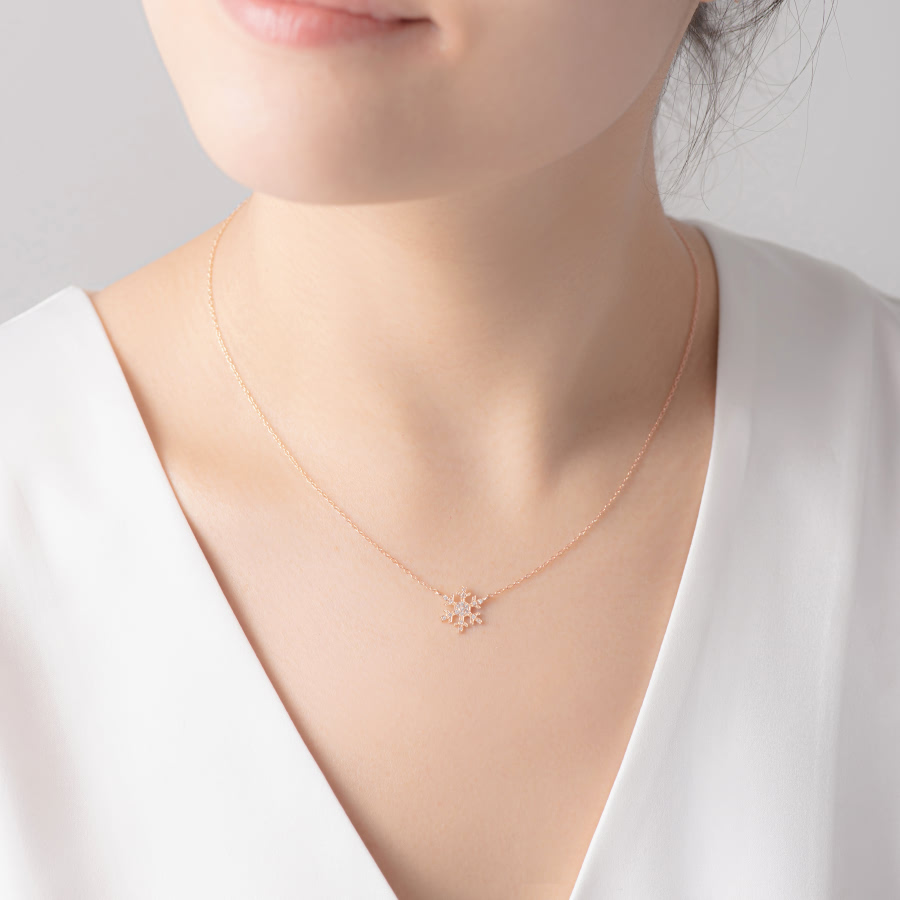 눈의 꽃 (소) Set 14k 레드골드 CZ