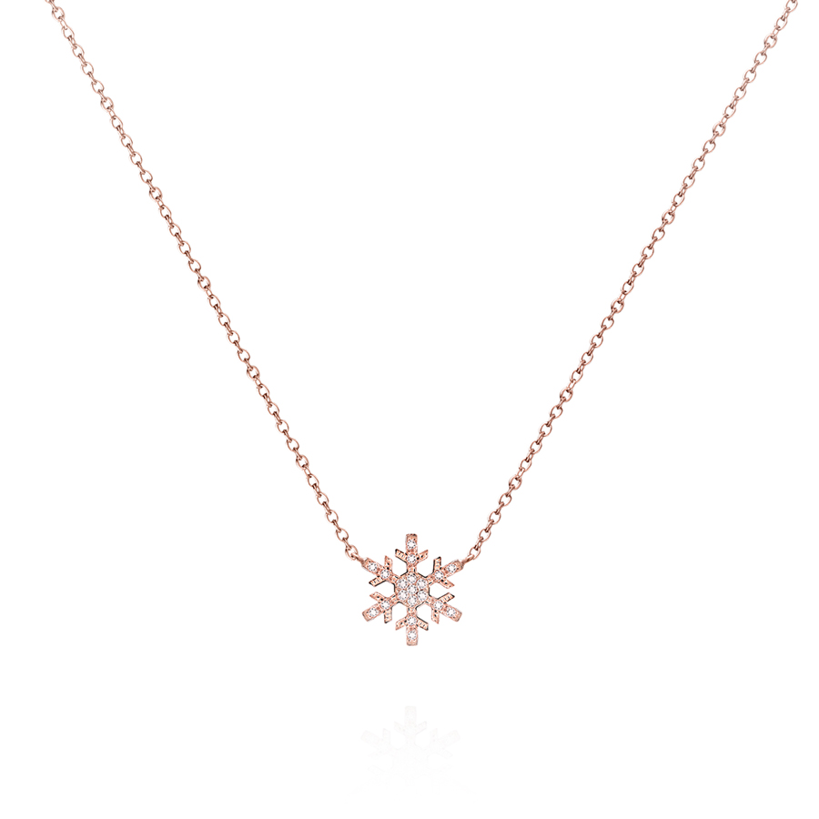 Yukinohana pendant (S) 14k Red gold CZ