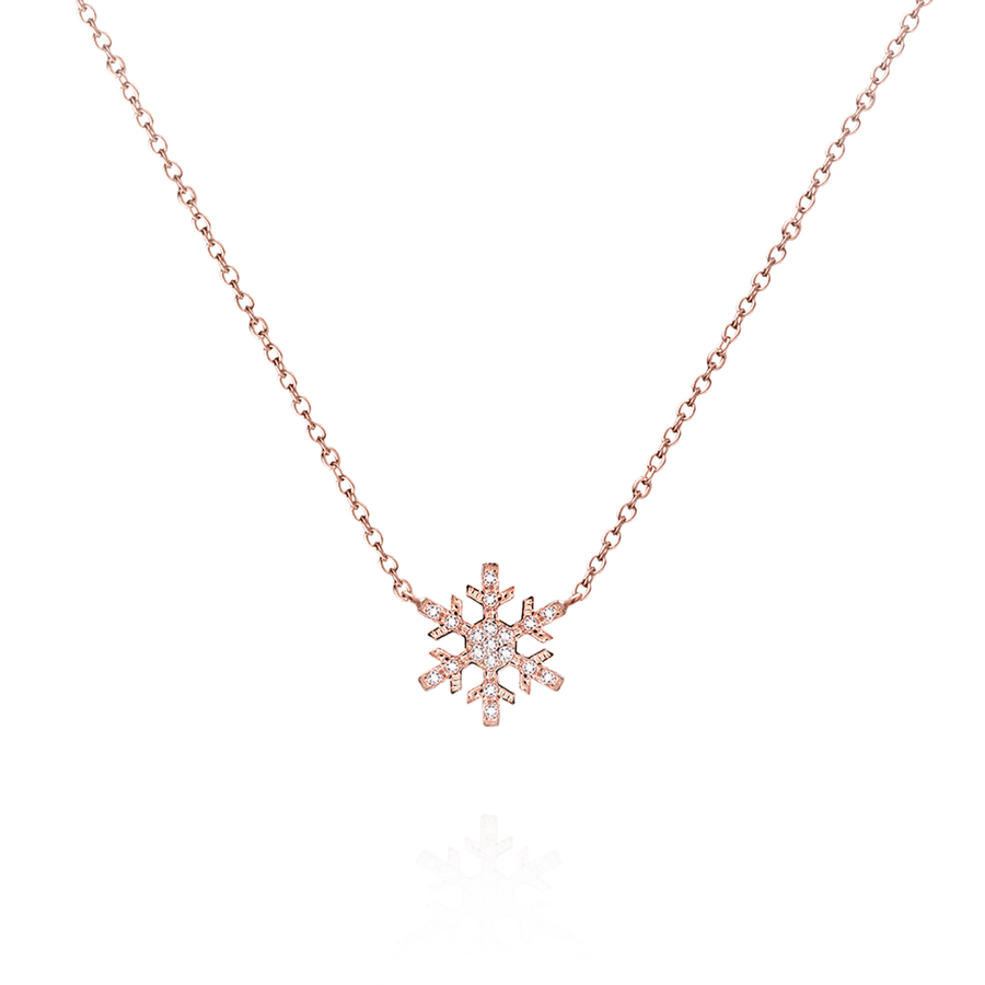 Yukinohana pendant (S) 14k Red gold CZ