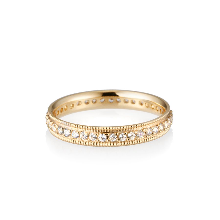 Milgrain bandLigh (3mm) 14k gold