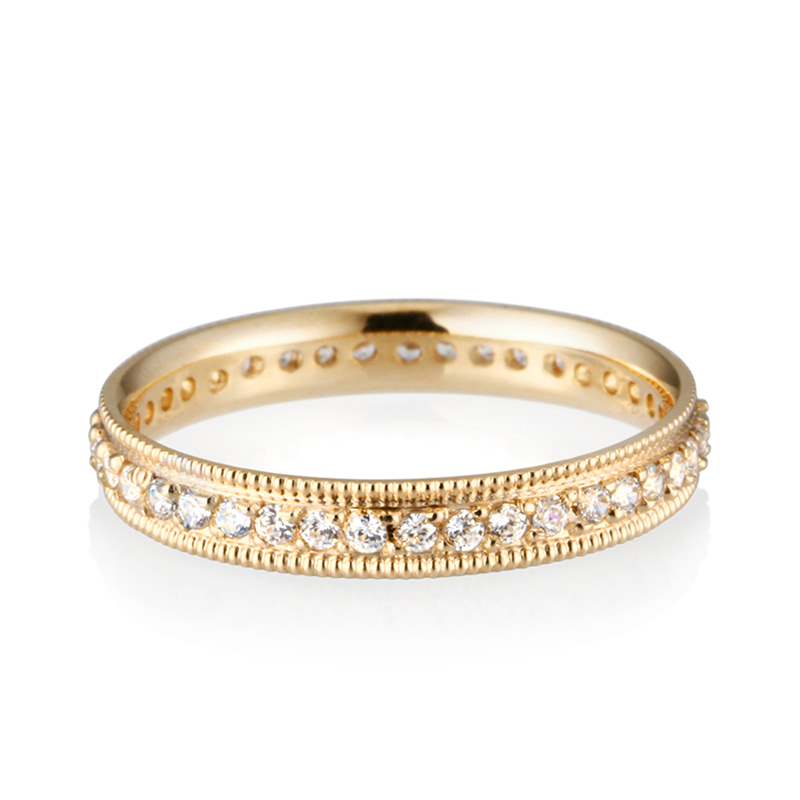 밀그레인 밴드링_Light (3mm) 14k CZ