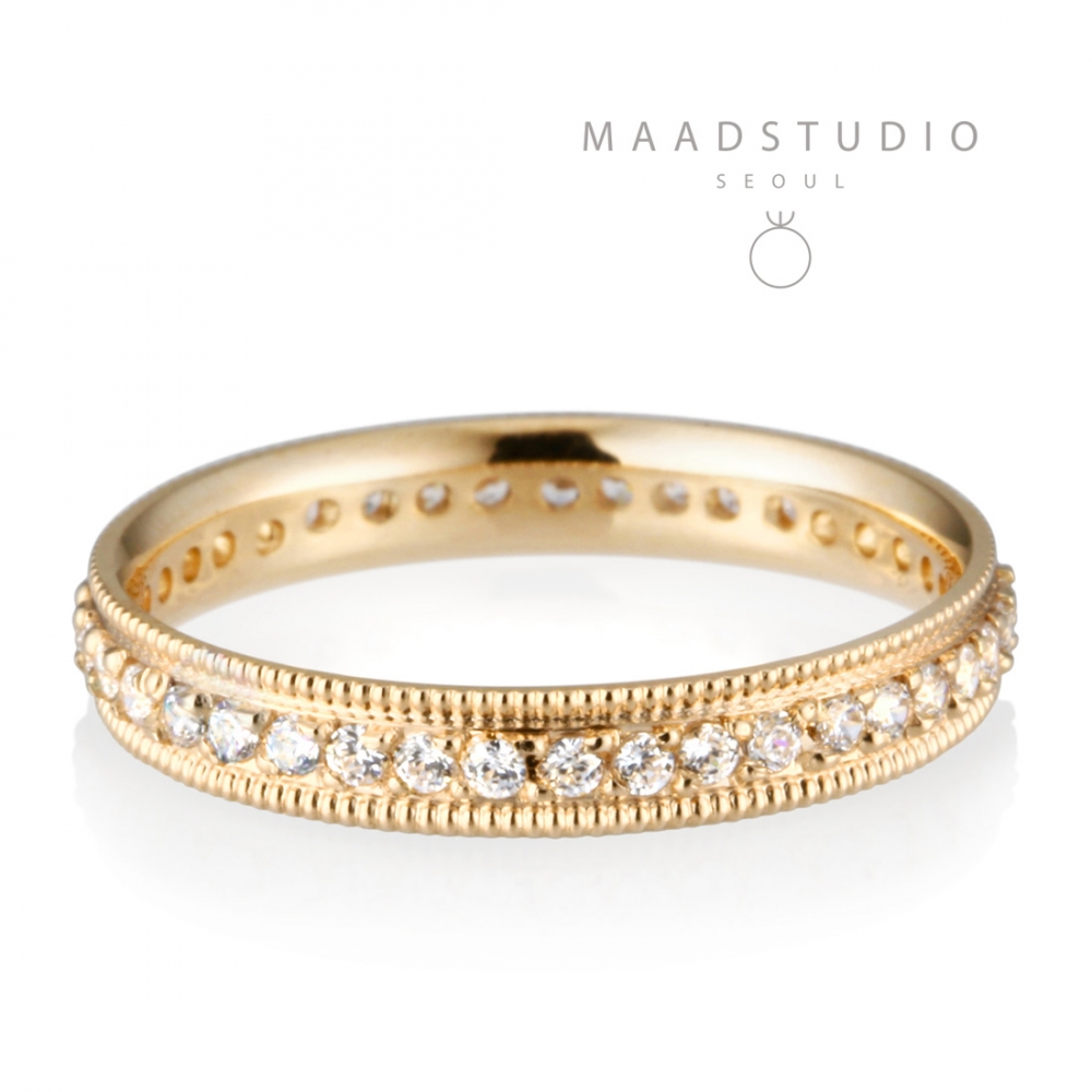 Milgrain bandLigh (3mm) 14k gold