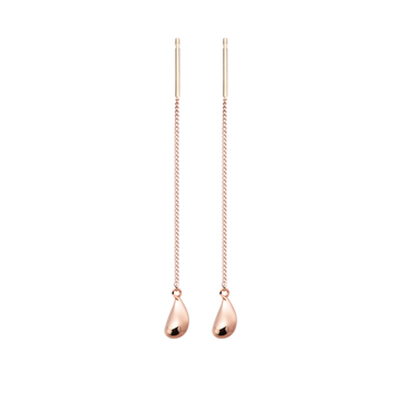 Dewdrop chain drop earring (S) 14k red gold