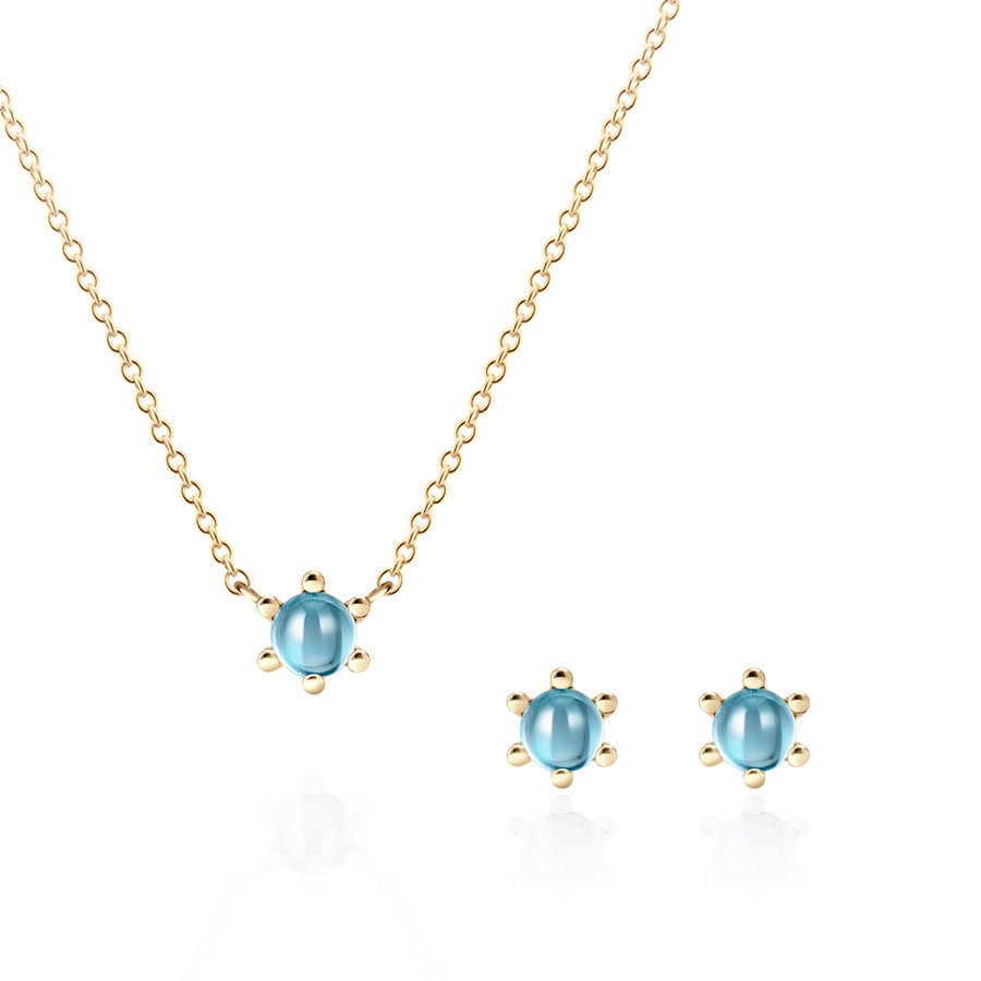 단델리온 Set 14K blue topaz 0.3ct