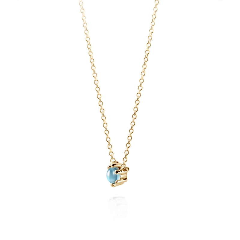 Dandelion pendant & earring Set blue topaz 0.3ct 14K gold