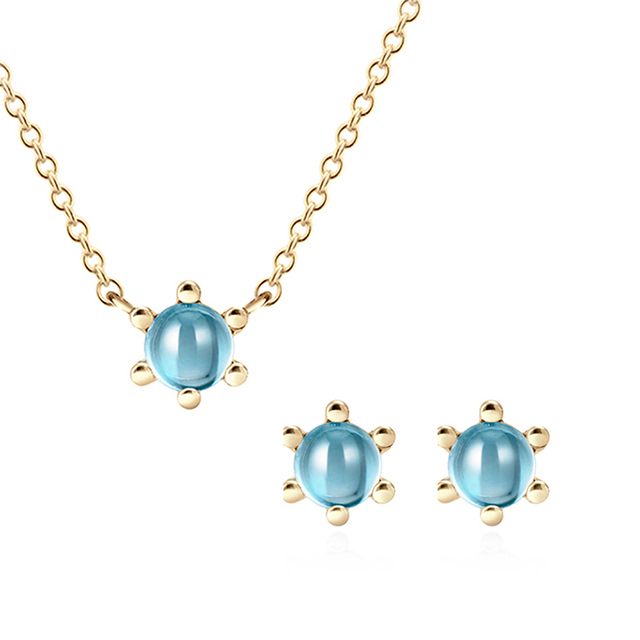 단델리온 Set 14K blue topaz 0.3ct