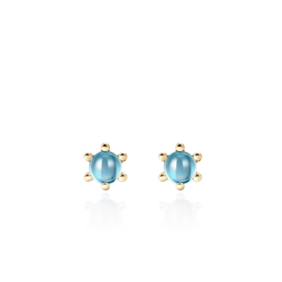 단델리온 귀걸이 14K blue topaz 0.3ct