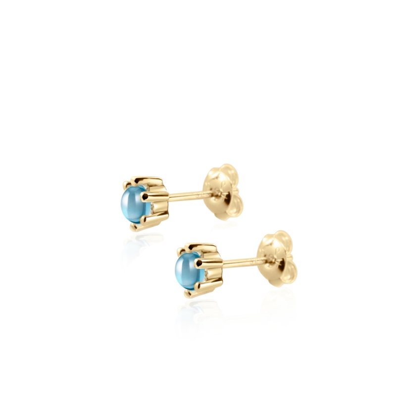 Dandelion earring blue topaz 0.3ct 14K gold