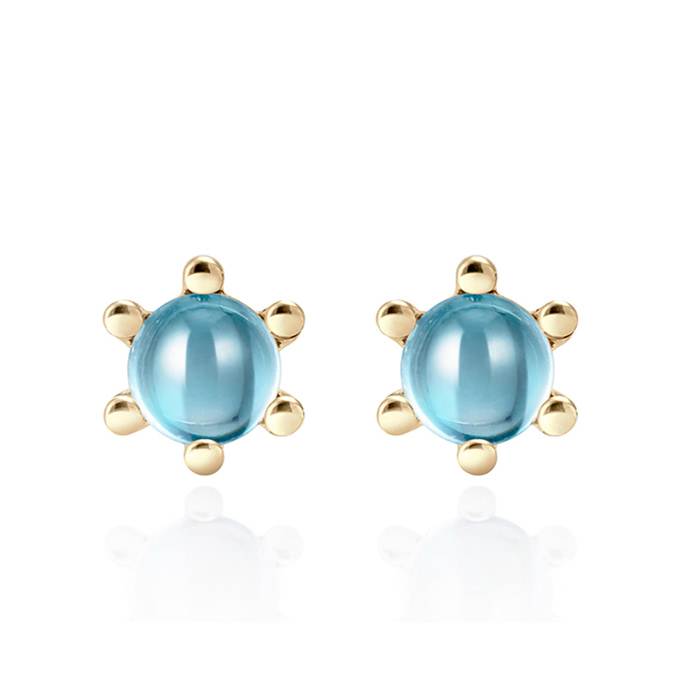 단델리온 귀걸이 14K blue topaz 0.3ct