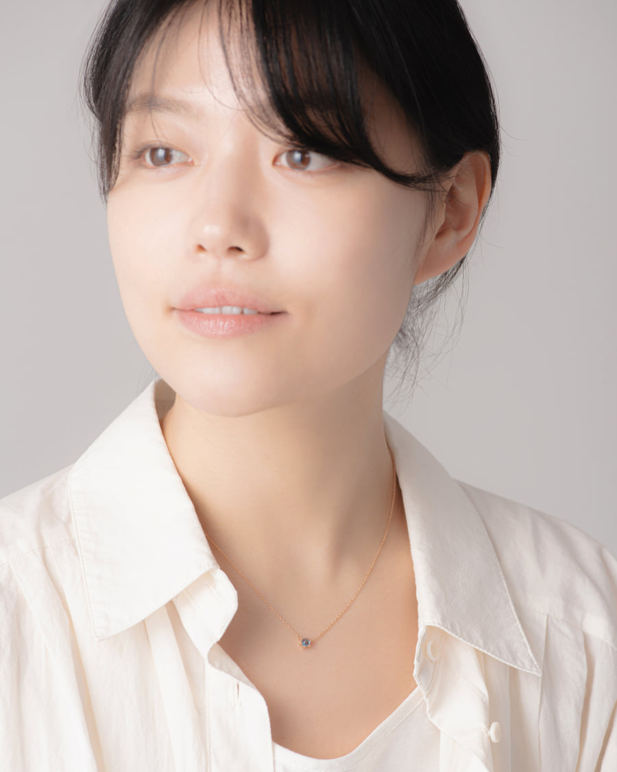 단델리온 목걸이 14K blue topaz 0.3ct