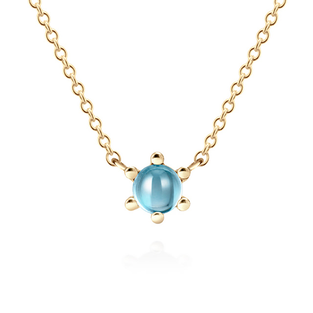단델리온 목걸이 14K blue topaz 0.3ct