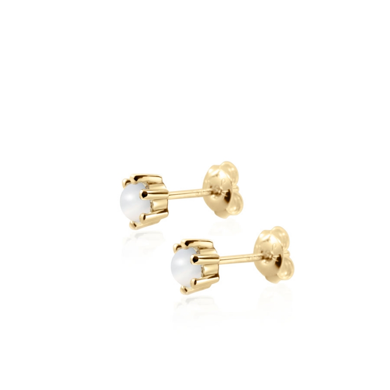 Dandelion pendant & earring Set moonstone 0.3ct 14K gold