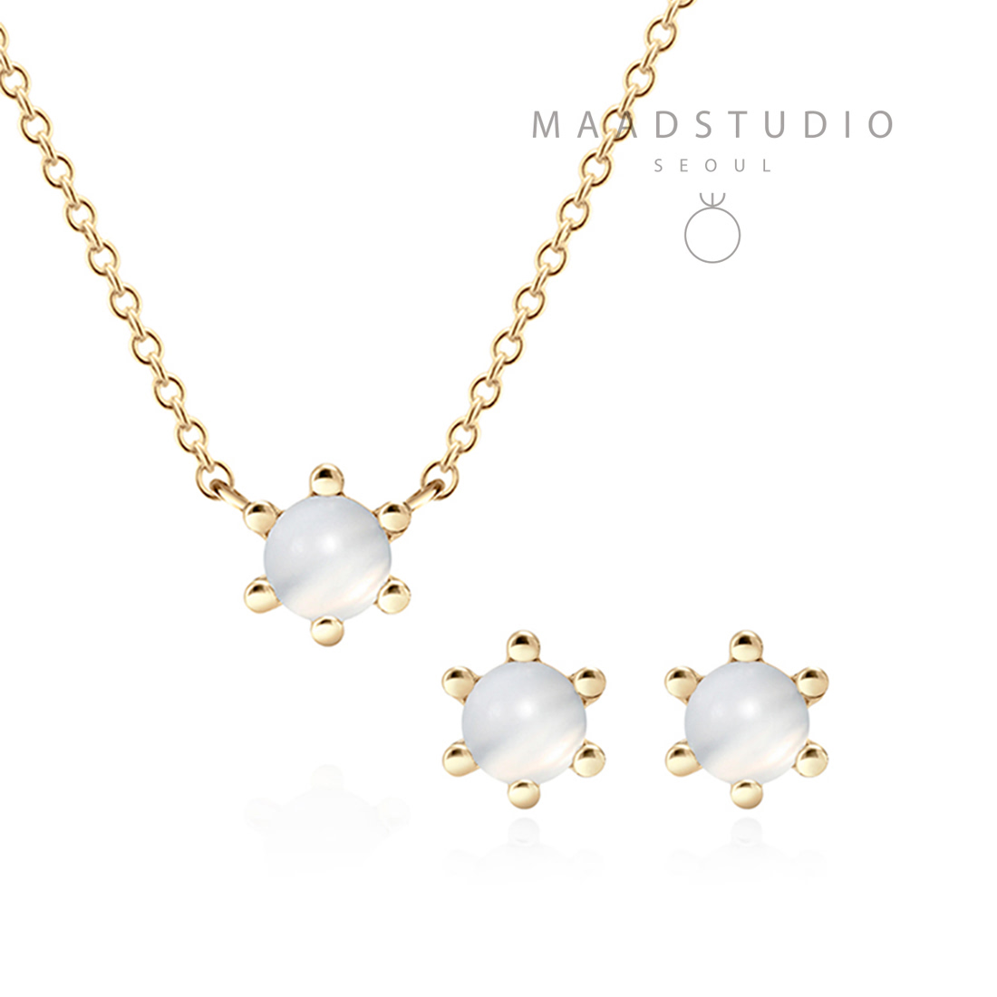 단델리온 Set 14K moonstone 0.3ct