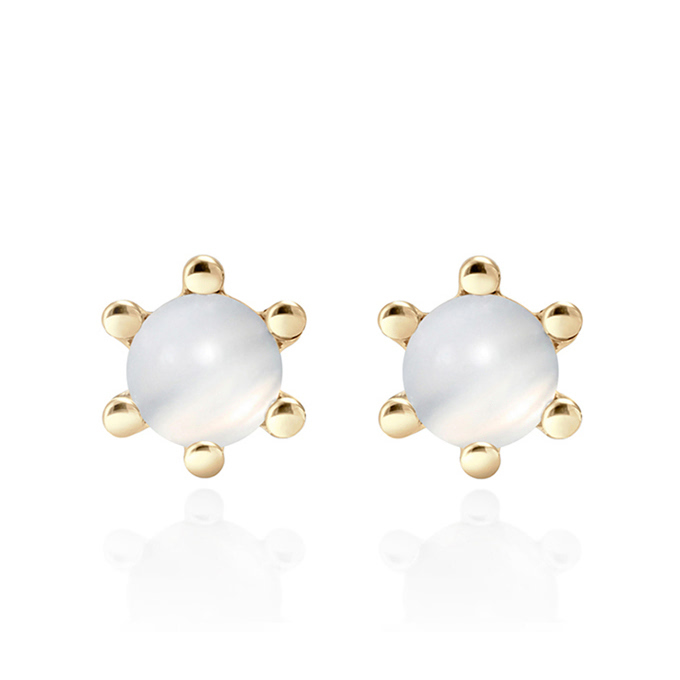 단델리온 귀걸이 14K moonstone 0.3ct