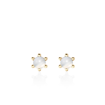 Dandelion earring moonstone 0.3ct 14K gold