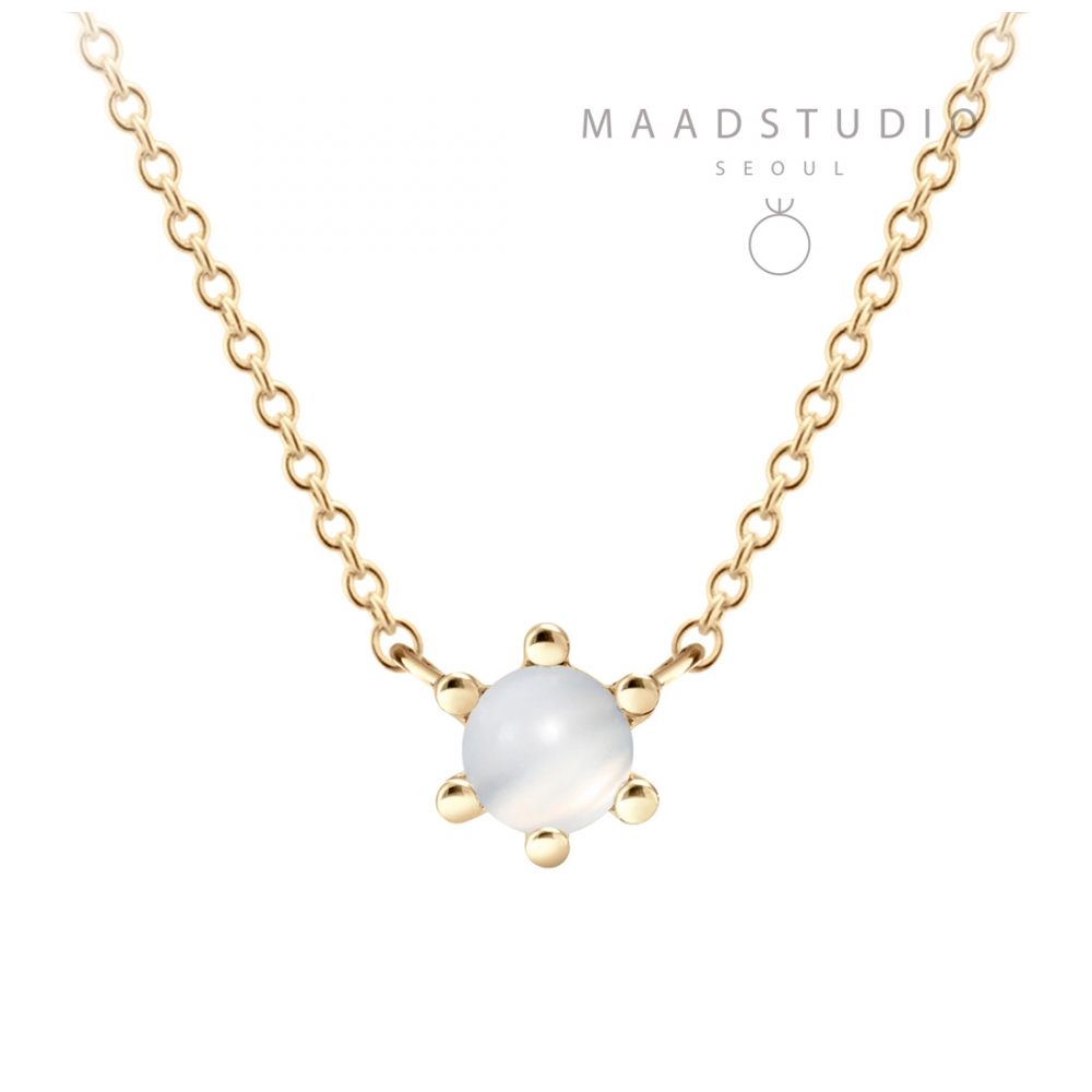 단델리온 목걸이 14K moonstone 0.3ct