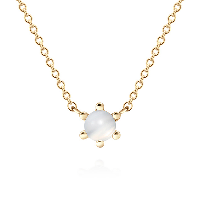단델리온 목걸이 14K moonstone 0.3ct