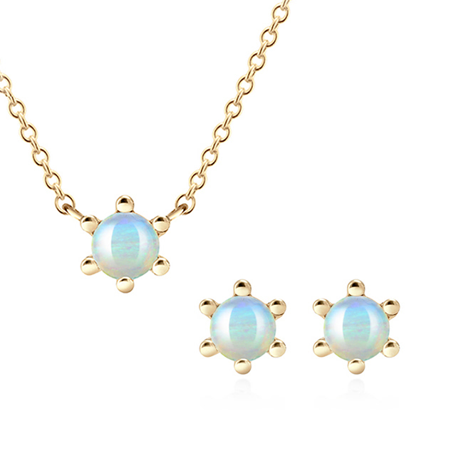 단델리온 Set 14K opal 0.3ct