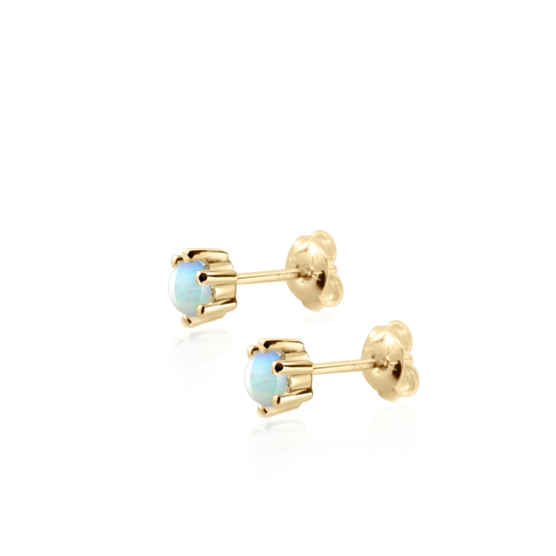 Dandelion earring opal 0.3ct 14K gold