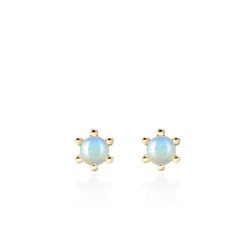 Dandelion earring opal 0.3ct 14K gold