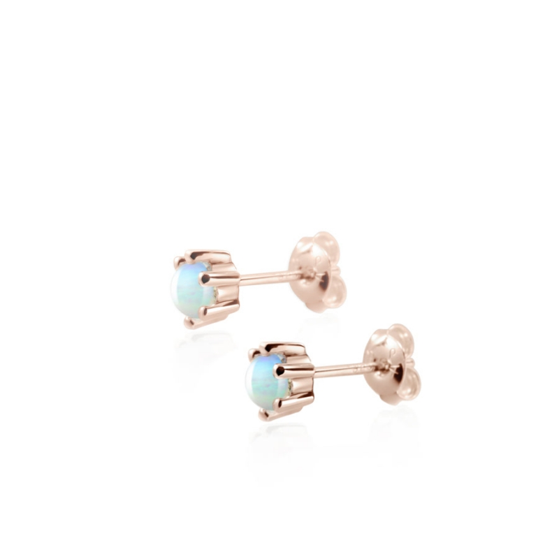 Dandelion pendant & earring Set opal 0.3ct 14K Red gold