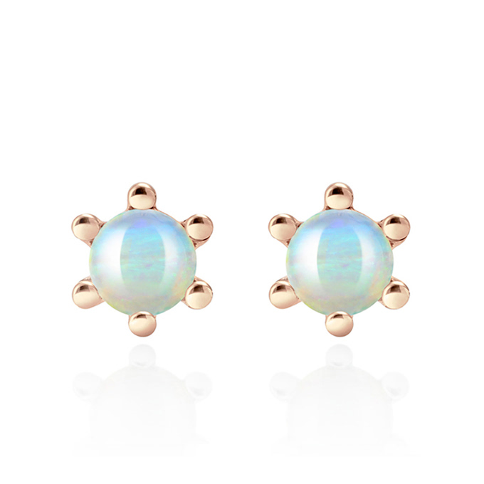 단델리온 귀걸이 14K 레드골드 opal 0.3ct