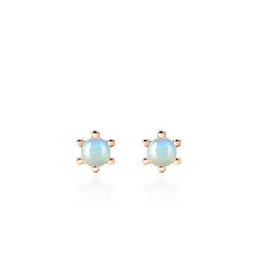Dandelion earring opal 0.3ct 14K Red gold