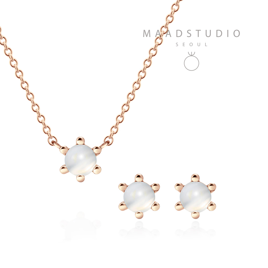 단델리온 Set 14k 레드골드 moonstone 0.3ct