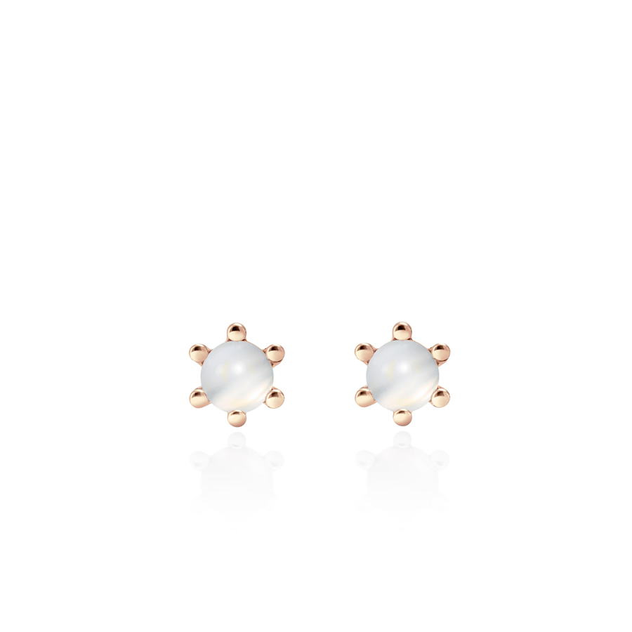 Dandelion earring moonstone 0.3ct 14K gold