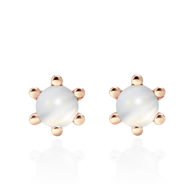 단델리온 귀걸이 14k 레드골드 moonstone 0.3ct